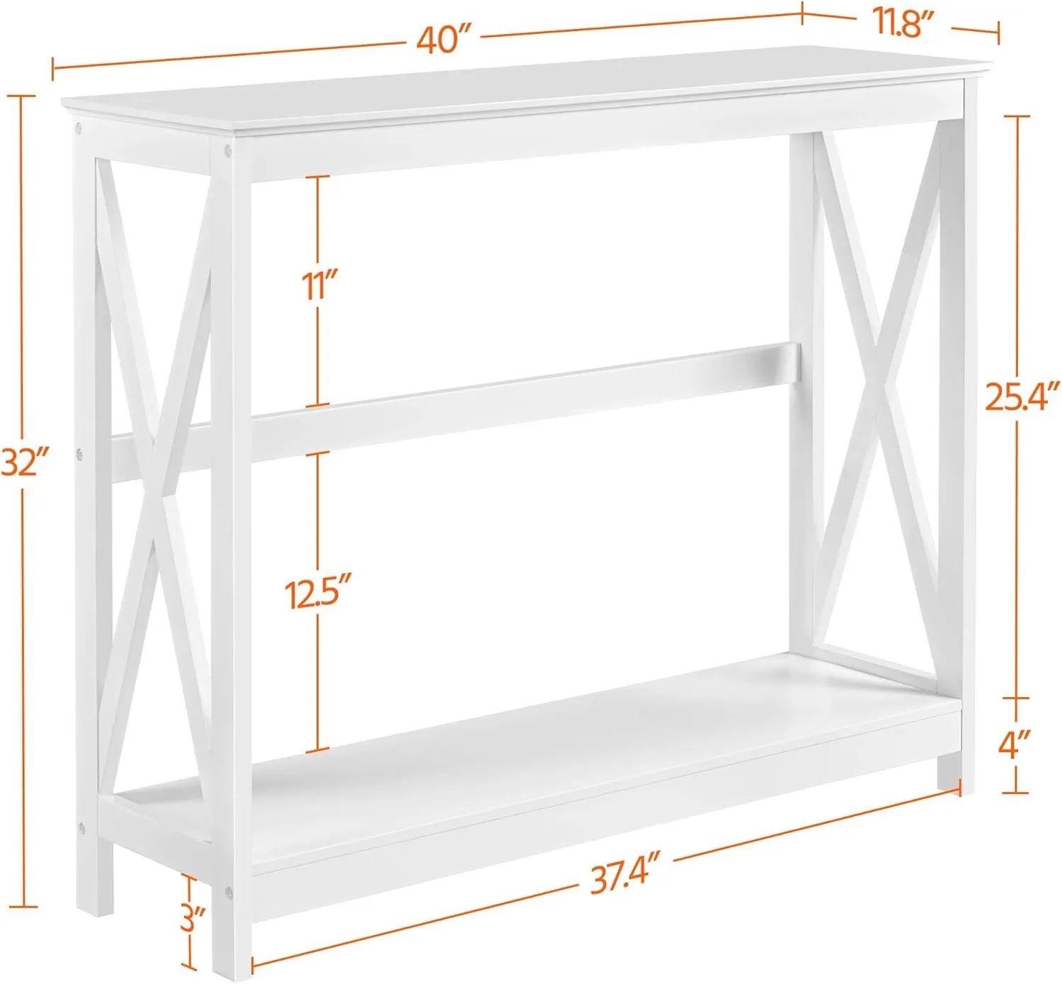 Yaheetech Wood Entryway Table, Console Table for Entryway, 2-Tier Sofa Table Accent Table w/Storage Shelf for Living Room, Hall, Foyer, White