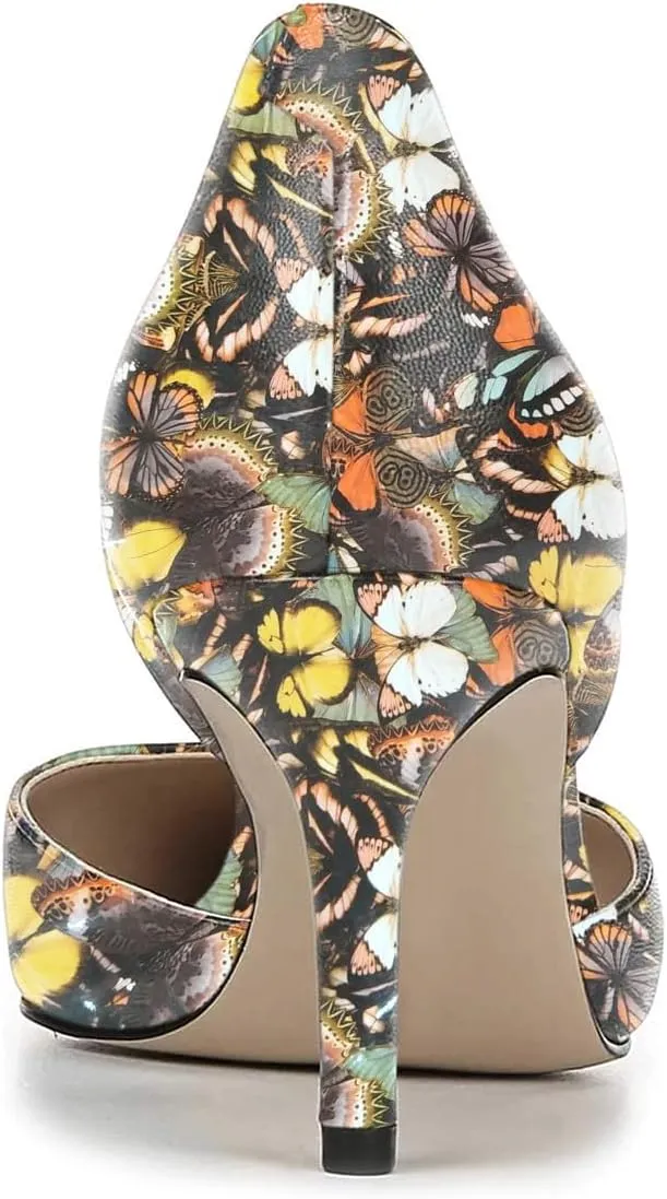 YDN Women Classic Mid Heels D'Orsay Pumps Suede Pointed Toe Slip On Dressy Stilettos Shoes Size 4-16