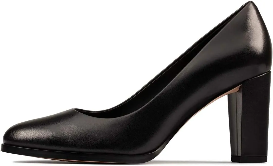 YDN Women Round Closed Toe Pumps Classic Slip On Chunky Block High Heel Slide Formal Patry Office Comfy Ladies Dress Shoes