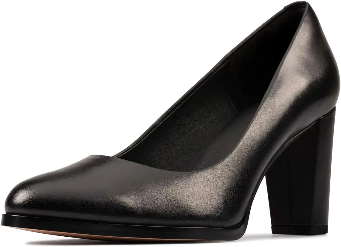 YDN Women Round Closed Toe Pumps Classic Slip On Chunky Block High Heel Slide Formal Patry Office Comfy Ladies Dress Shoes