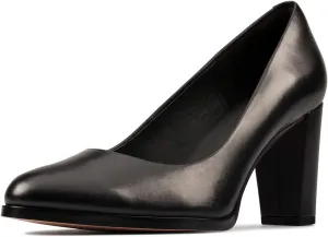 YDN Women Round Closed Toe Pumps Classic Slip On Chunky Block High Heel Slide Formal Patry Office Comfy Ladies Dress Shoes