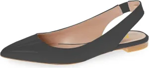 YDN Women's Pointed Toe Slingback Ballet Flats Low Heel Slide Sandals Comfortable Slip On Dress Pump Size 4 15 US
