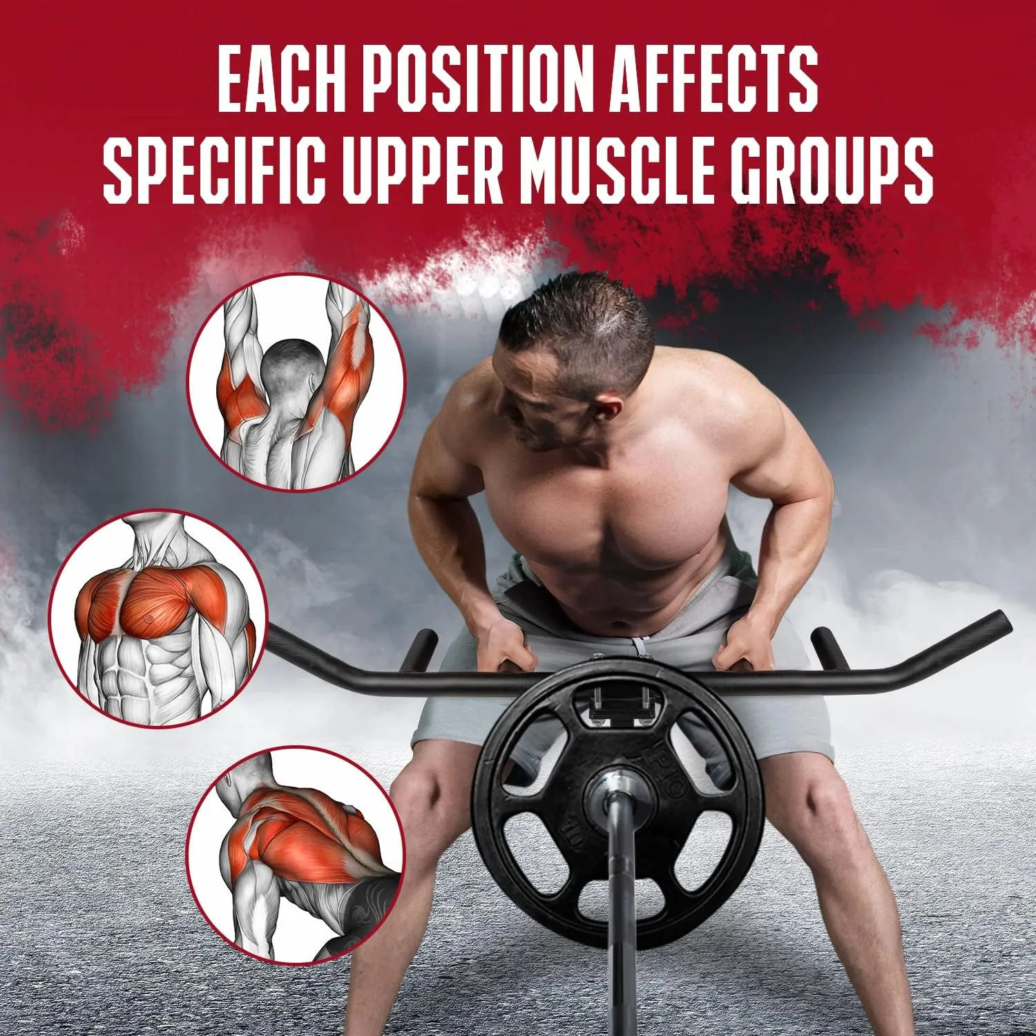 Yes4All 550LBS Multi-Grip Rowing Landmine Handle, T Bar LAT, Viking Press fits 1 & 2" Bar Sturdy Design, Easy to Install