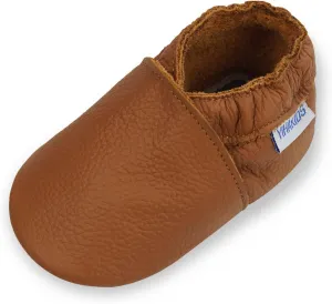 YIHAKIDS Baby Leather Shoes Soft Sole First Walking Moccasins Infants Toddler Boys Girls Crawling Slippers Slip-on Shoes Solid Color Shoes