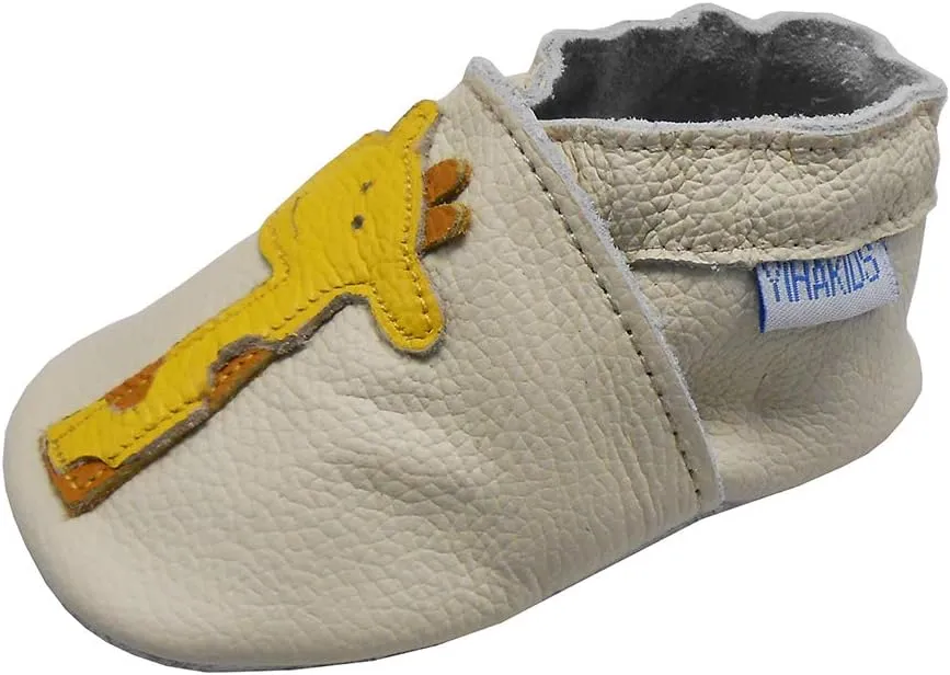 YIHAKIDS Baby Leather Shoes Soft Sole First Walking Moccasins Infants Toddler Boys Girls Crawling Slippers Slip-on Shoes with Elastic Ankle
