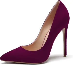 YODEKS Women's Stiletto High Heel Pumps Classic Pointed Toe Shoes Slip On Dress Shoes