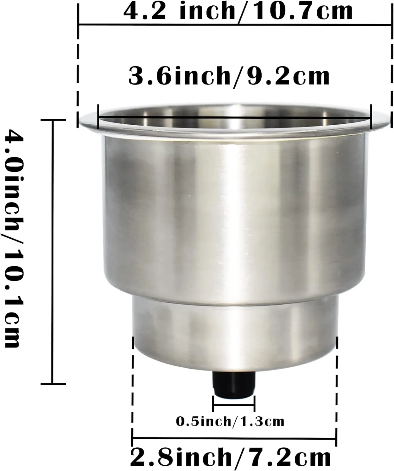 Yuanhe Stainless Steel Cup Drink Holder Insert with Drain for Marine Boat RV Camper