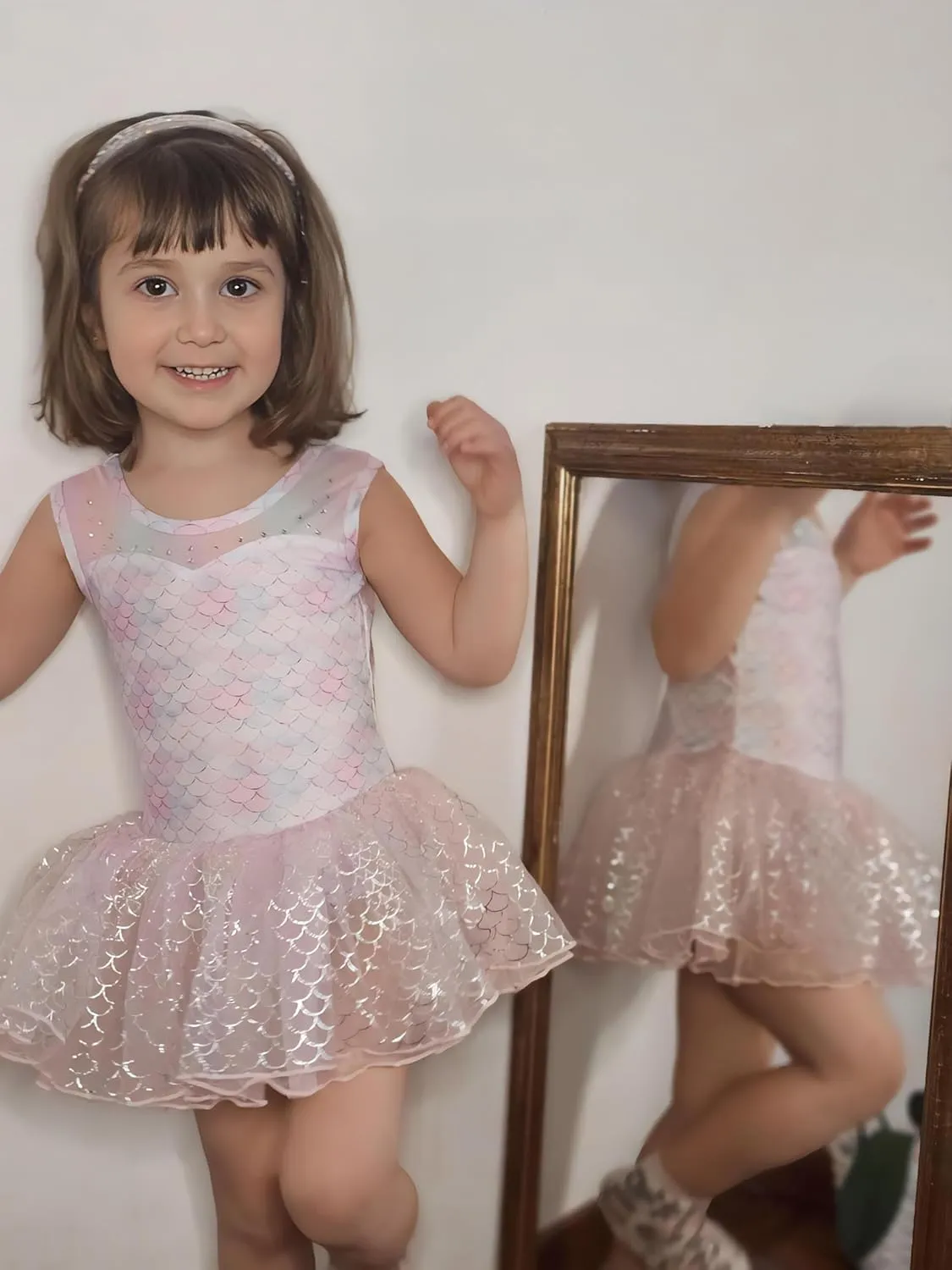 Zaclotre Girls Ballet Leotards Sparkly Sleevesless Mesh Dance Dress Tutu Ballerina Costume for Kids