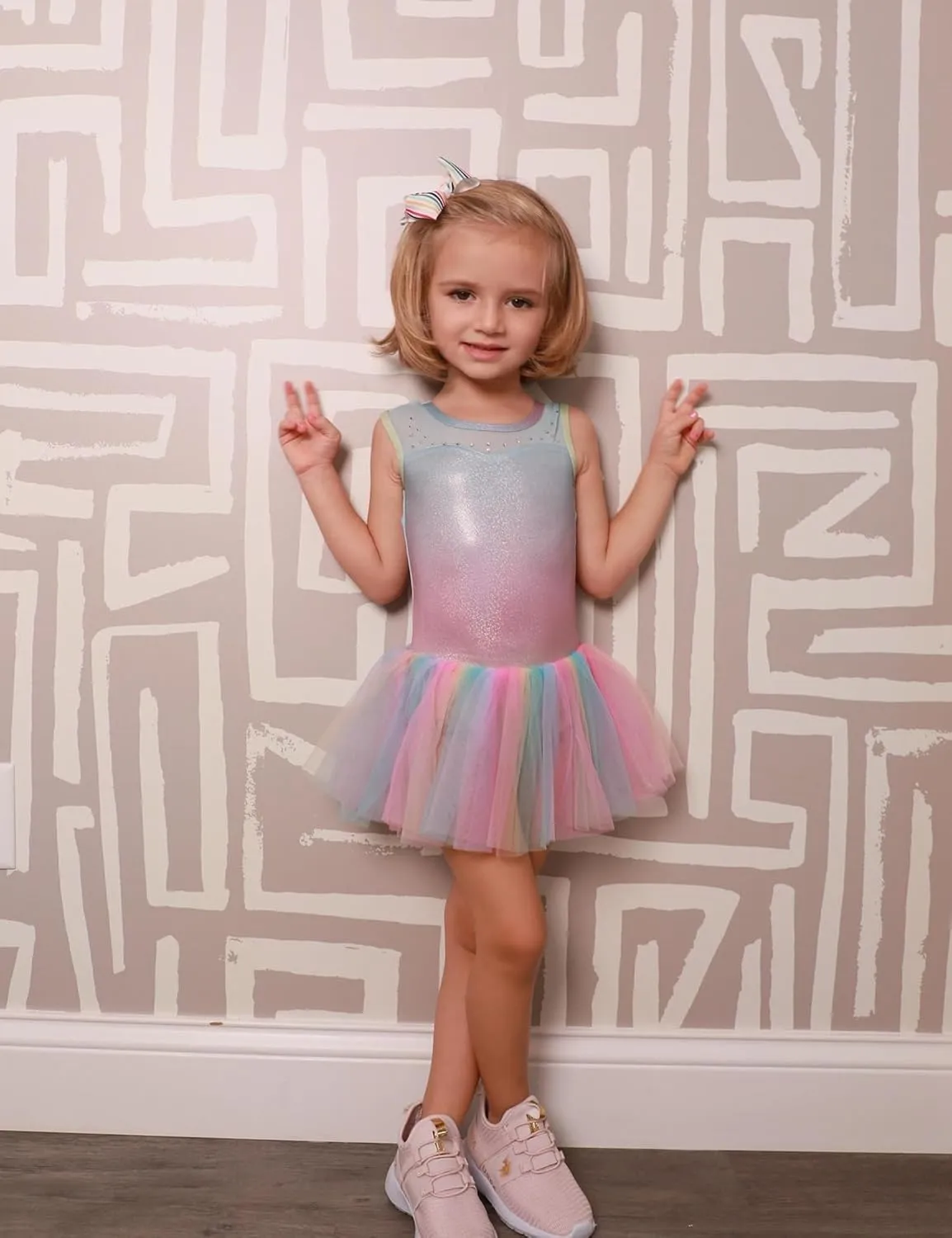 Zaclotre Girls Ballet Leotards Sparkly Sleevesless Mesh Dance Dress Tutu Ballerina Costume for Kids