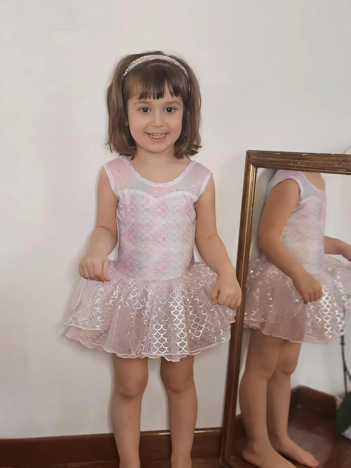 Zaclotre Girls Ballet Leotards Sparkly Sleevesless Mesh Dance Dress Tutu Ballerina Costume for Kids