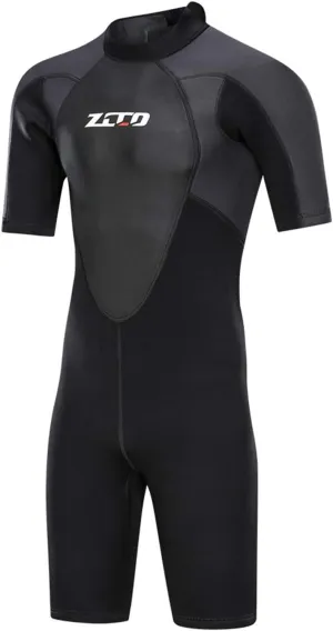 ZCCO Men's Wetsuits 1.5/3mm Premium Neoprene Back Zip Shorty Dive Skin for Spearfishing,Snorkeling, Surfing,Canoeing,Scuba Diving Suits