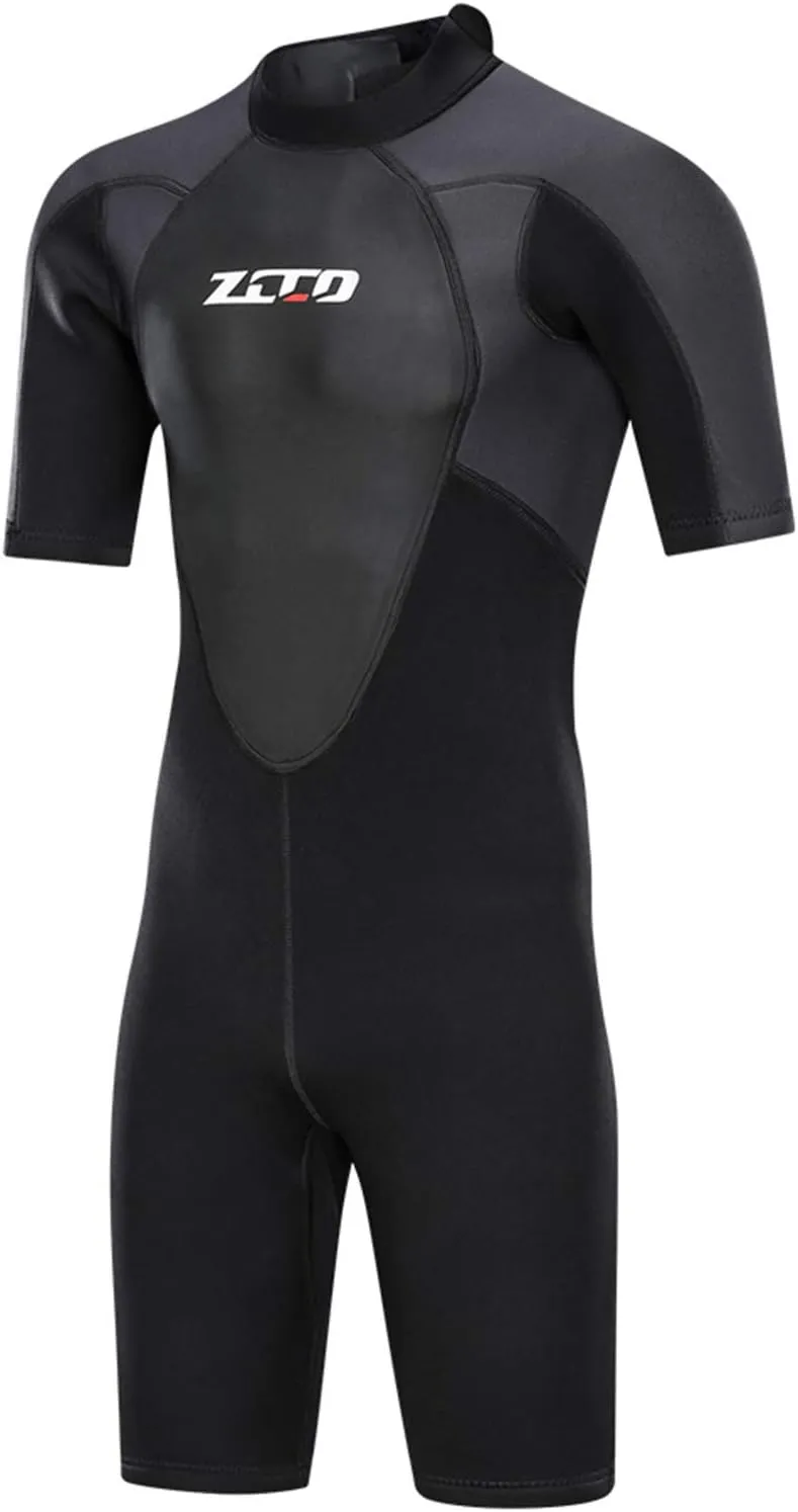 ZCCO Men's Wetsuits 1.5/3mm Premium Neoprene Back Zip Shorty Dive Skin for Spearfishing,Snorkeling, Surfing,Canoeing,Scuba Diving Suits