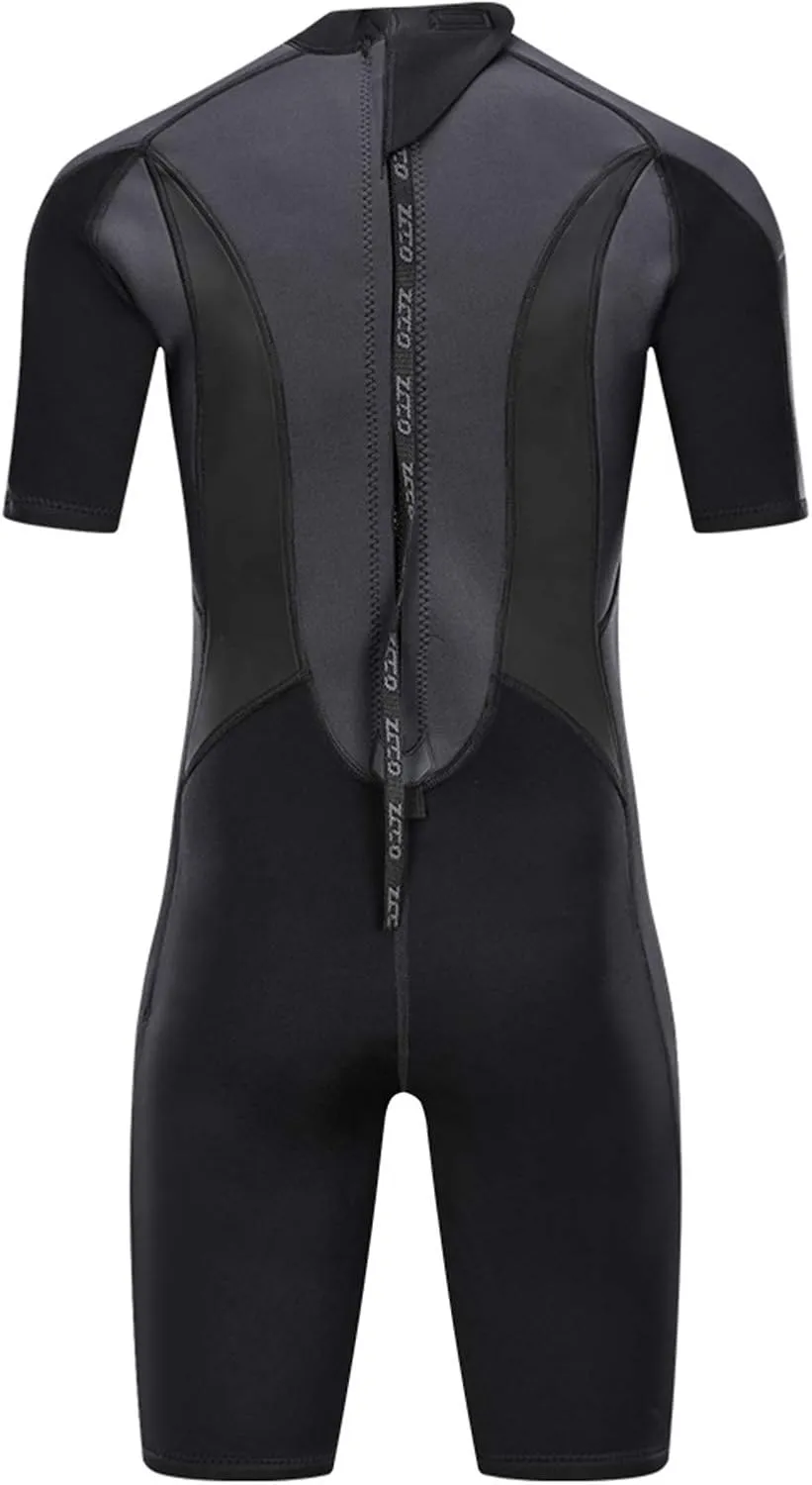 ZCCO Men's Wetsuits 1.5/3mm Premium Neoprene Back Zip Shorty Dive Skin for Spearfishing,Snorkeling, Surfing,Canoeing,Scuba Diving Suits
