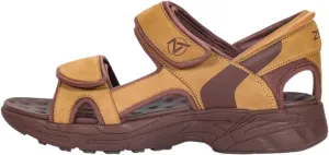 ZEBA Men's Premium Leather Easy Slip-On Massaging Sandals Slides