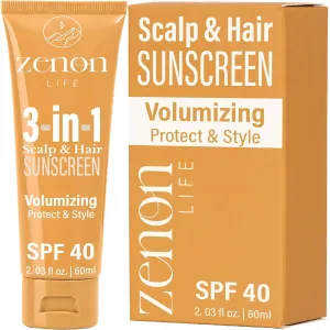ZenonLife 3-in-1 Scalp Sunscreen for Hair (SPF 40) Sun Protection Hair Cream | Nourish & Strengthen Hairs | SPF Hair Protection | Ideal Sunblock