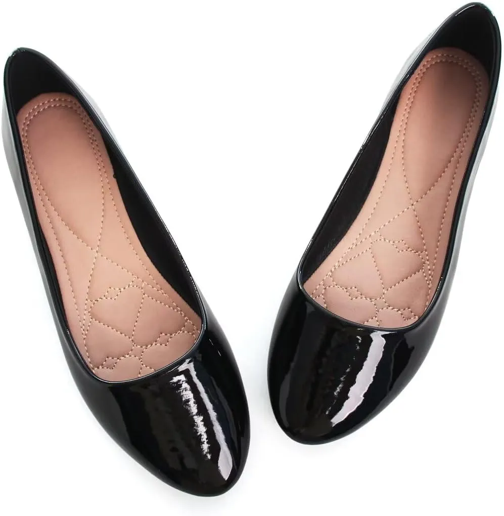 ZTWUTANG Women's Cute Round-Toe Flat Ballet Shoes Comfortable Dress Shoes for Walking