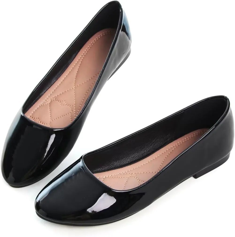 ZTWUTANG Women's Cute Round-Toe Flat Ballet Shoes Comfortable Dress Shoes for Walking