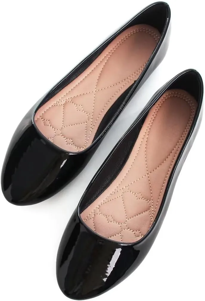 ZTWUTANG Women's Cute Round-Toe Flat Ballet Shoes Comfortable Dress Shoes for Walking
