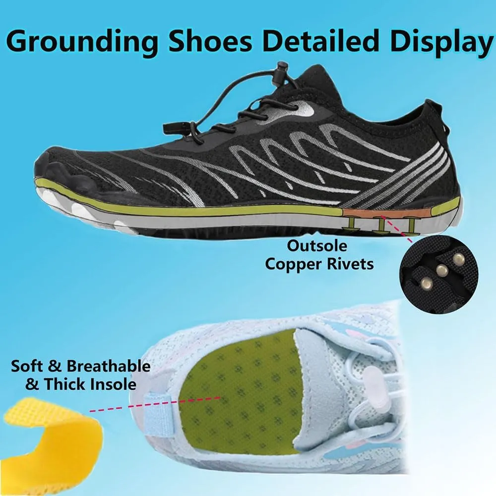 Zureto Grounded Footwear for Women Men with Neuropathy, Grounding Shoes with Copper, Soft Comfortable Fully Experience Benefits of Grounding